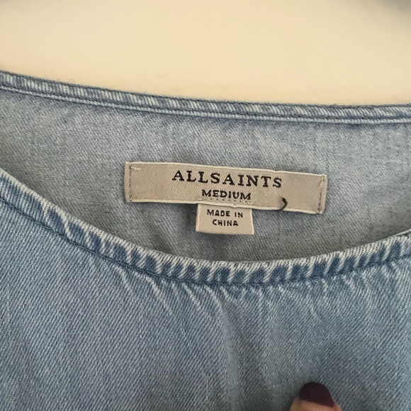 ALLSAINTS DENIM MINI WRAP DRESS - Picture 3 of 4